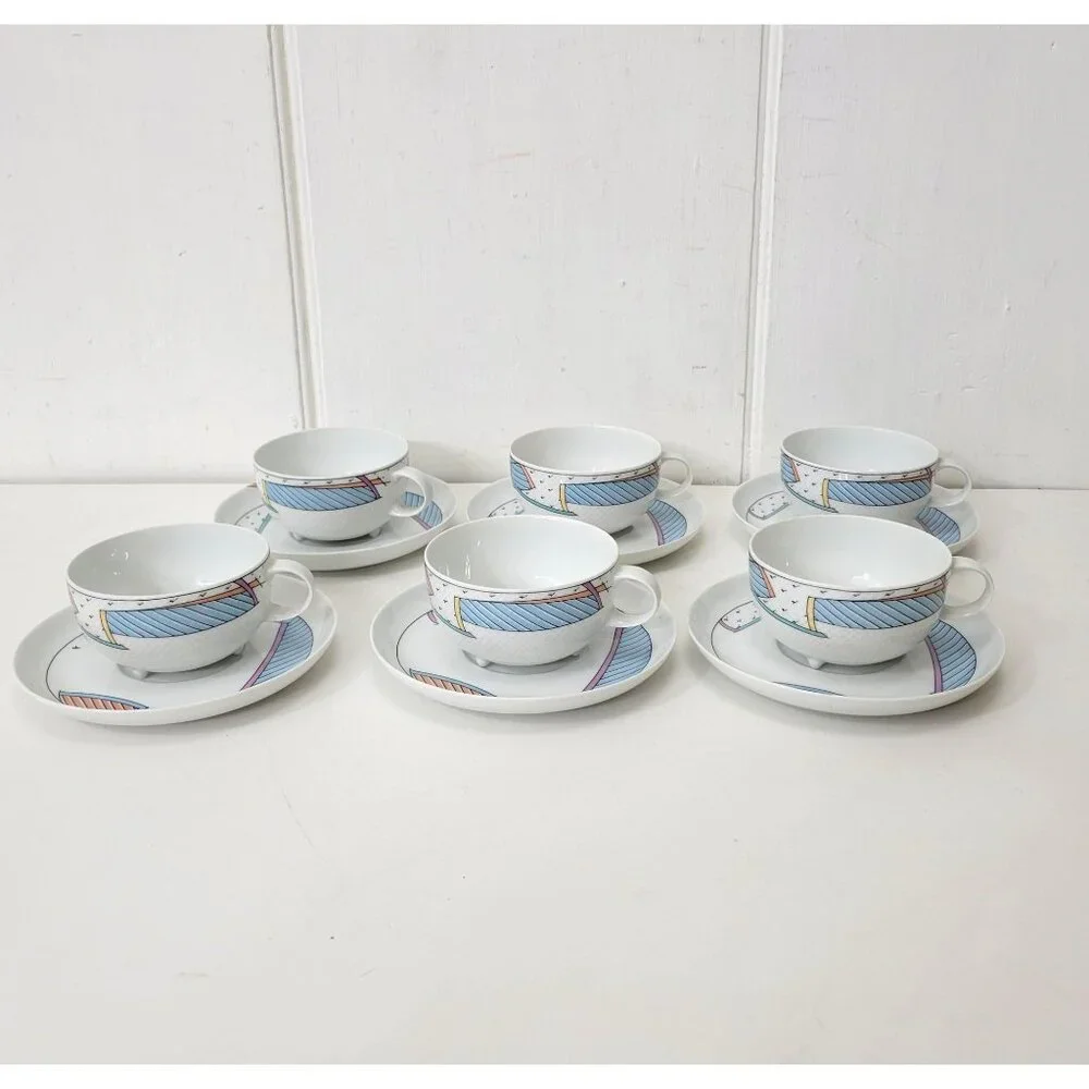 Rosenthal Germany New Wave Studio-Line Cups and Saucers Set of Six - Picture 7 of 7